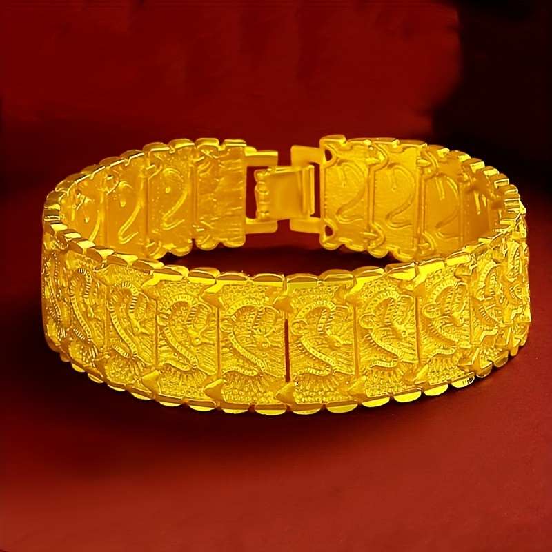 Men's Bold Wide-Band Dragon Bracelet, Trendy Accessory